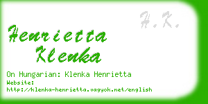 henrietta klenka business card